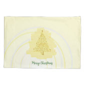 黄色のクリスマスツリー 枕カバー (裏面)