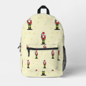 黄色のクリスマスナツクラッカーパターン プリントバックパック (正面)
