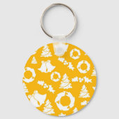 黄色のクリスマスパターン キーホルダー (裏面)