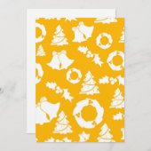 黄色のクリスマスパターン シーズンカード (正面/裏面)