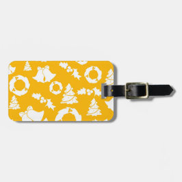 黄色のクリスマスパターン ラゲッジタグ