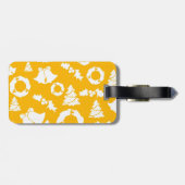 黄色のクリスマスパターン ラゲッジタグ (裏面横)