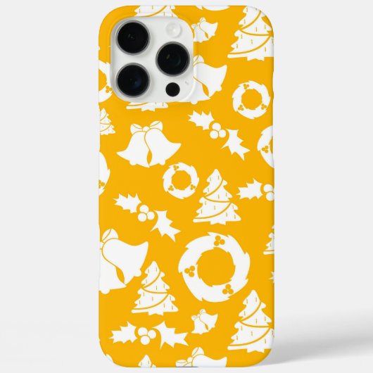 黄色のクリスマスパターン Case-Mate iPhoneケース (裏面)