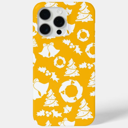 黄色のクリスマスパターン Case-Mate iPhoneケース (裏面)