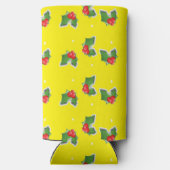 黄色のクリスマスホリー スリム缶クーラー (裏面)