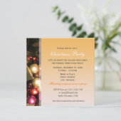 黄色のクリスマス装飾オーナメントパーティー 招待状 (スタンド正面)