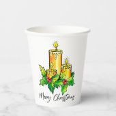 黄色のクリスマス 紙コップ (正面)