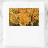 黄色のクロッカスフラバス – 黄金色の花 長方形シール (バッグ)