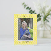 黄色のクローバー – 卒業ポストカード インビテーションポストカード (スタンド正面)