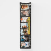 黄色のクール黒板マイルストーン写真の卒業 横断幕 (縦)