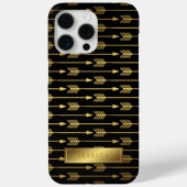 黄色のグラデーションと黒の矢印のパターン Case-Mate iPhoneケース (裏面)