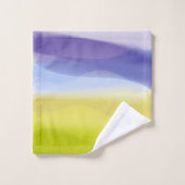 黄色のグラデーションラベンダー抽象芸術名 バスタオルセット (ウォッシュタオル)