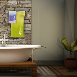 黄色のグラデーションラベンダー抽象芸術名 バスタオルセット