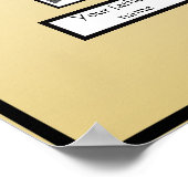 黄色のグラデーション縁どに黒いフォトファミリーツリー ポスター (角)