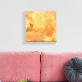 黄色のグランジ抽象芸術テクスチャ キャンバスプリント (インサイチュ (リビング))