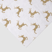 黄色のグリッターテクスチャフェイクルックの鹿のパターン 薄葉紙 (詳細)