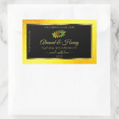 黄色のグリッターブラック製品ラベルLadybugリーフ 長方形シール (バッグ)