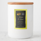 黄色のグリッターブラック製品ラベルLadybugロゴ フードラベル (正面)