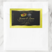 黄色のグリッターブラック製品ラベルLadybugロゴ 長方形シール (バッグ)