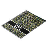 黄色のグリッド線アートパターン ノートブック (左側)