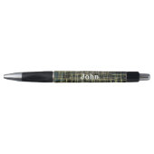 黄色のグリッド線アートパターン ボールペン (正面)