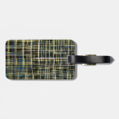 黄色のグリッド線アートパターン ラゲッジタグ (裏面横)