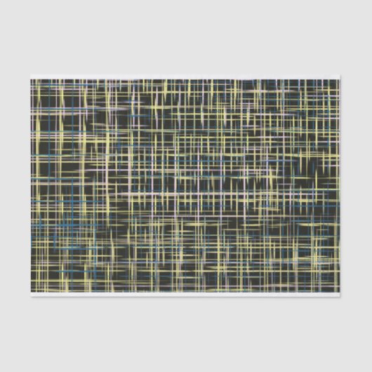 黄色のグリッド線アートパターン 薄葉紙 (正面)