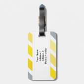 黄色のグレーのストライプ ラゲッジタグ (裏面縦)