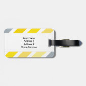 黄色のグレーのストライプ ラゲッジタグ (裏面横)