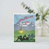 黄色のケーブルカーDiablerets山、ヴィンテージ ポストカード (スタンド正面)