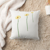 黄色のゲルバの花のクッション3個セット クッション (ブランケット)