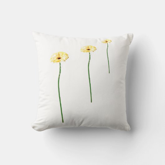 黄色のゲルバの花のクッション3個セット クッション (正面)