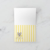 黄色のコアラのベビーシャワー / 誕生日お礼カード サンキューカード (内部)