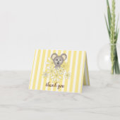 黄色のコアラのベビーシャワー / 誕生日お礼カード サンキューカード (正面)