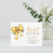 黄色のコケエレガントットのブライダルシャワー ポストカード (スタンド正面)