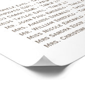 黄色のコーラルアクアミントフォト結婚のシーティングチャート ポスター (角)