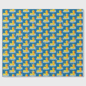 黄色のゴムのあひるたちとバブル ラッピングペーパー (フラット)