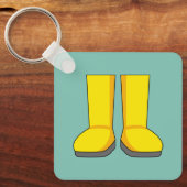 黄色のゴムレインブーツ キーホルダー (正面)