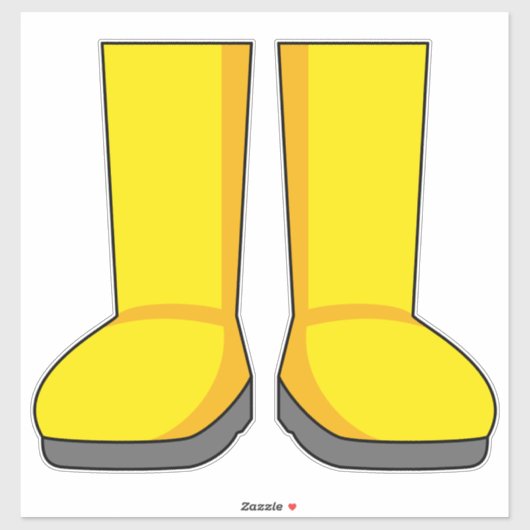 黄色のゴムレインブーツ シール (シート)