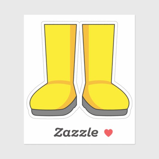 黄色のゴムレインブーツ シール (シート)