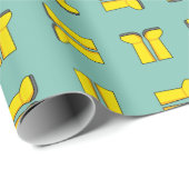 黄色のゴムレインブーツ ラッピングペーパー (ロールコーナー)