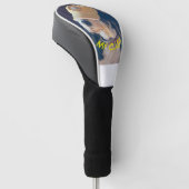 黄色のゴルフハットを着たベルネドードル犬 ゴルフヘッドカバー (アングル)