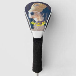 黄色のゴルフハットを着たベルネドードル犬 ゴルフヘッドカバー