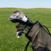 黄色のゴルフハットを着たベルネドードル犬 ゴルフヘッドカバー (インサイチュ)