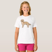 黄色のゴールデンレトリバー かわいいキャラクター 犬 アート Tシャツ (正面フル)