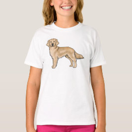 黄色のゴールデンレトリバー かわいいキャラクター 犬 アート Tシャツ