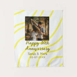 黄色のゴールデン写真 30周年 結婚記念名 タペストリー