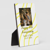 黄色のゴールデン写真 30周年 結婚記念名 フォトプラーク (側面)