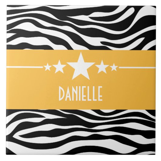 黄色のサッシースターゼブラタイル タイル (正面)