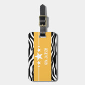 黄色のサッシースターゼブララゲージタグ ラゲッジタグ (正面縦)